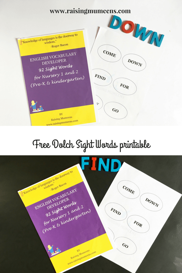 Dolch Sight Words Printable | Download Free Sight Words Printable